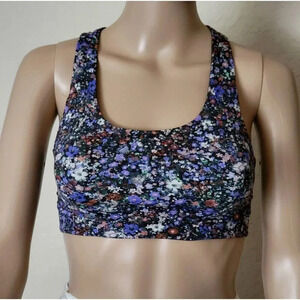Lululemon Open Racerback Train Bra Medium Support B/C Cup Floral size 2